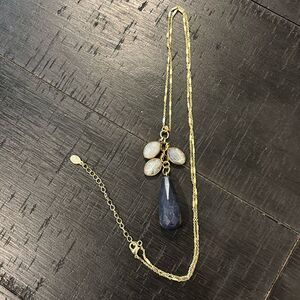 Loft Statement Blue Stone Cluster Pendant Necklace